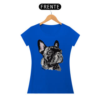 Nome do produto Baby Look Bulldog Francês Pintura Digital