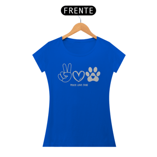Nome do produto Baby Look Peace, love, dogs