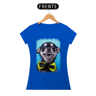 Nome do produto Baby Look Chihuahua Preto de Gravatinha