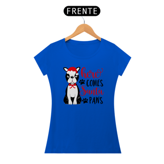 Nome do produto Baby Look Natal - Here Comes Santa Paws