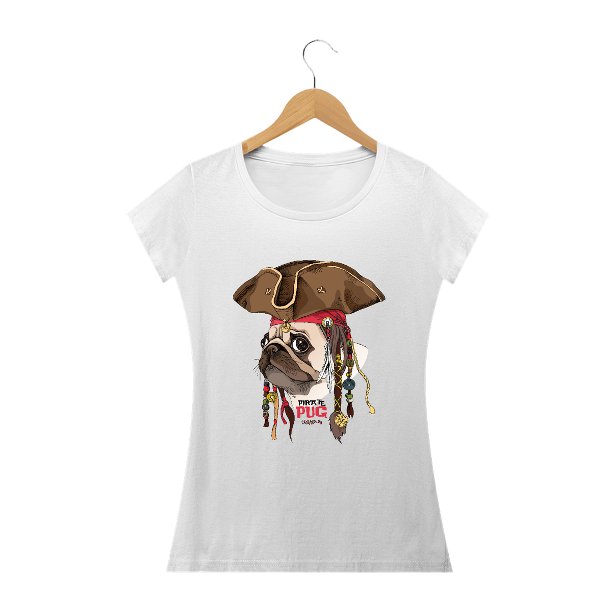 Nome do produto: Baby Look Pug Pirata