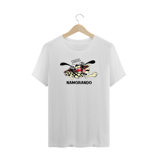 Nome do produto Camiseta Plus Size Cachorro Status Namorando