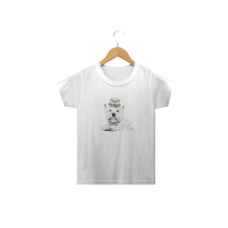 Nome do produto Camiseta Infantil West Terrier de Gravata e Chapéu