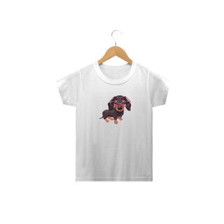 Nome do produto Camiseta Infantil Dachshund de Óculos