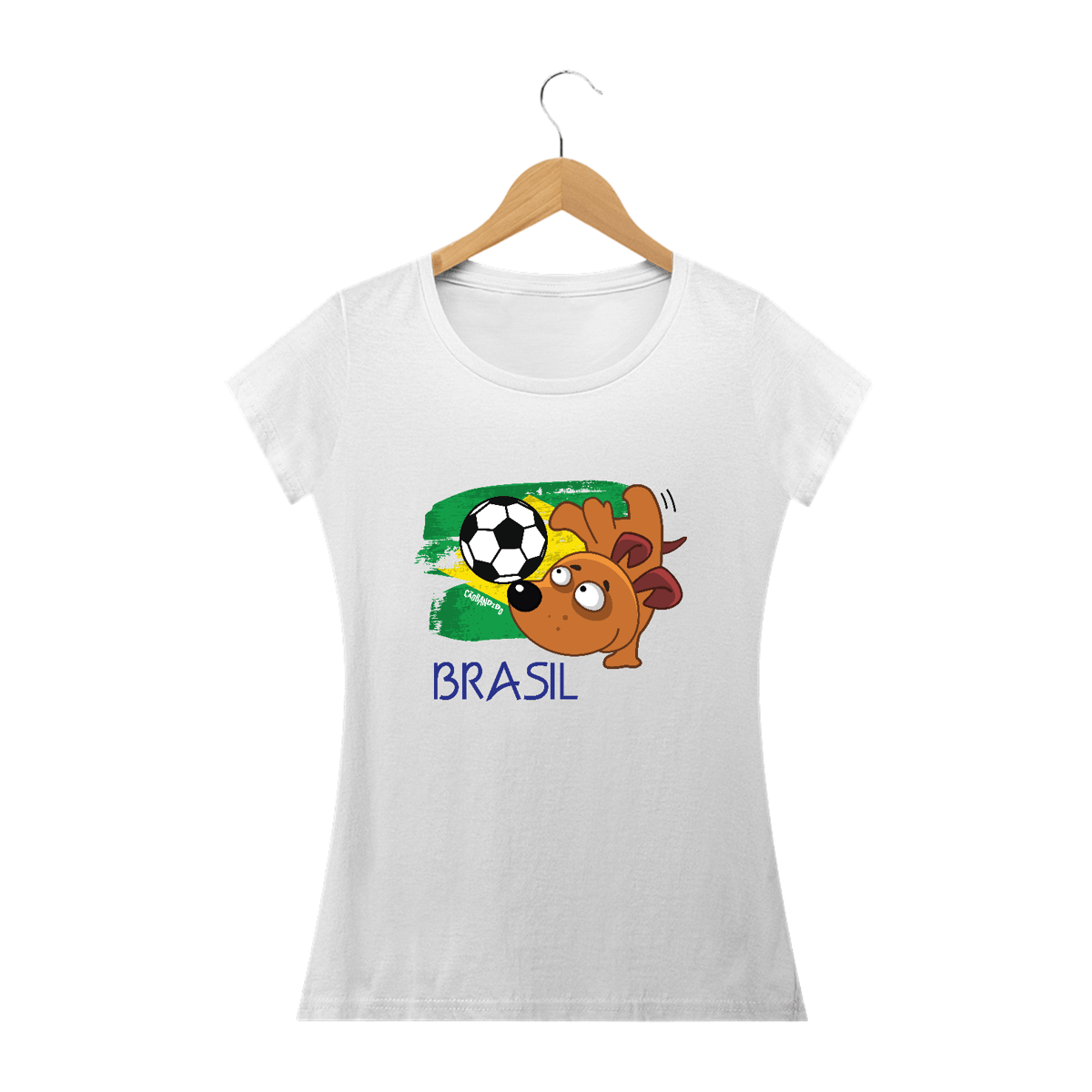 Nome do produto: Baby Look Brasil - Cachorro Jogador