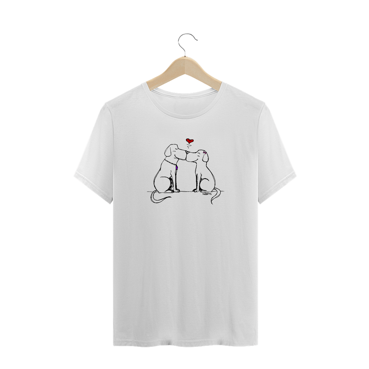 Nome do produto: Camiseta Plus Size Cachorro Apaixonado