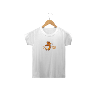 Nome do produto Camiseta Infantil Corgi - I Love You