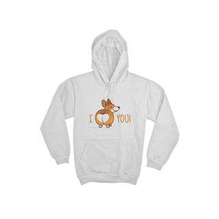 Nome do produto Moletom Canguru Corgi - I Love You