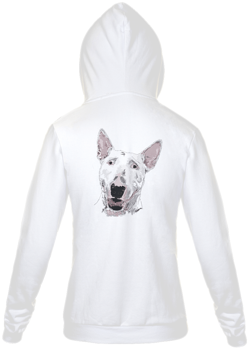 Nome do produto: Moletom com Zíper e Capuz - Bull Terrier Pintura Digital