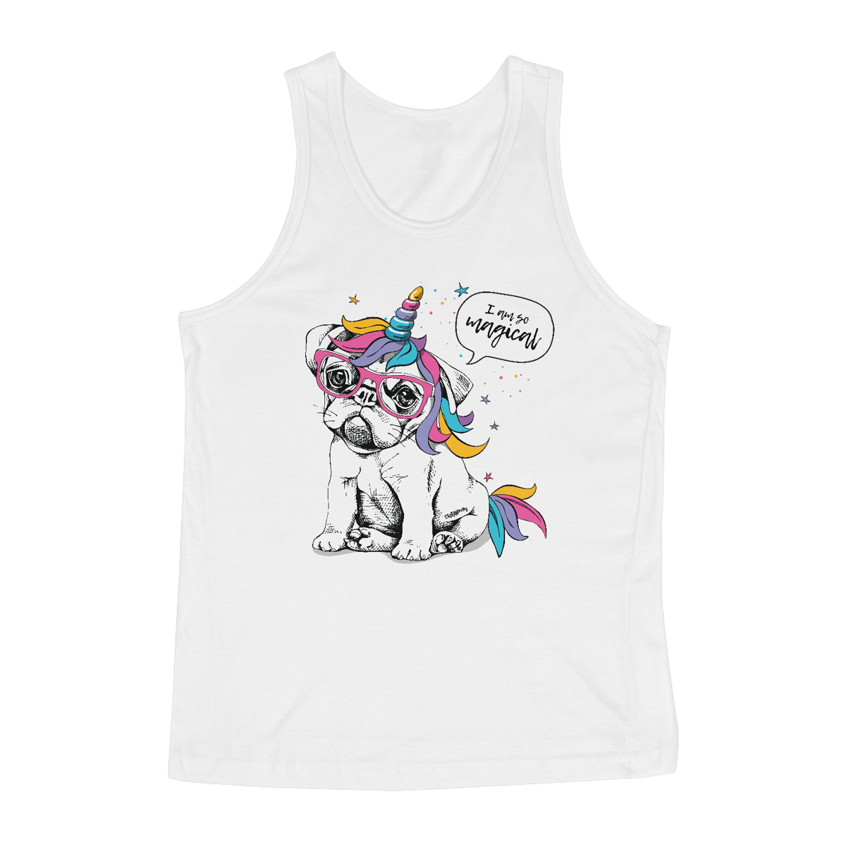 Nome do produto: Regata Bulldog Francês Unicórnio - I am So Magical