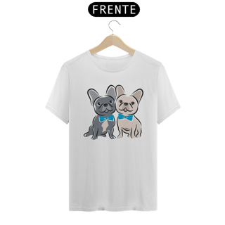 Nome do produto Camiseta Bulldog Francês Casal de Gravatinha