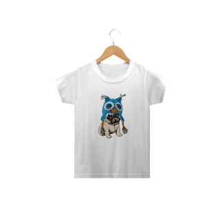 Nome do produto Camiseta Infantil Cachorro Pug Coruja