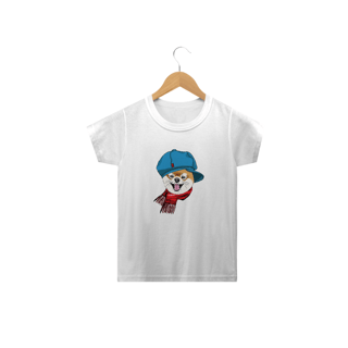 Nome do produto Camiseta Infantil Spitz Alemão de Boina e Cachecol