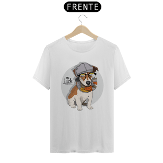 Nome do produto Camiseta Jack Russell de Óculos e Cachecol