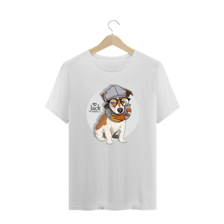 Nome do produto Camiseta Plus Size Jack Russell de Óculos e Cachecol