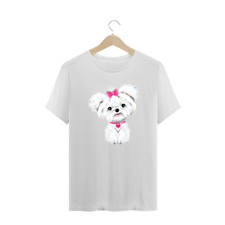 Nome do produto Camiseta Plus Size Maltês de Lacinho