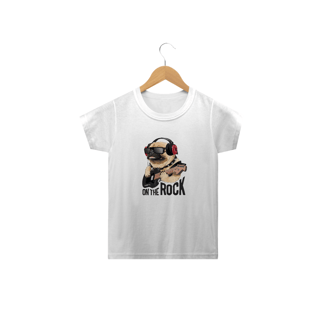 Nome do produto Camiseta Infantil Pug On The Rock