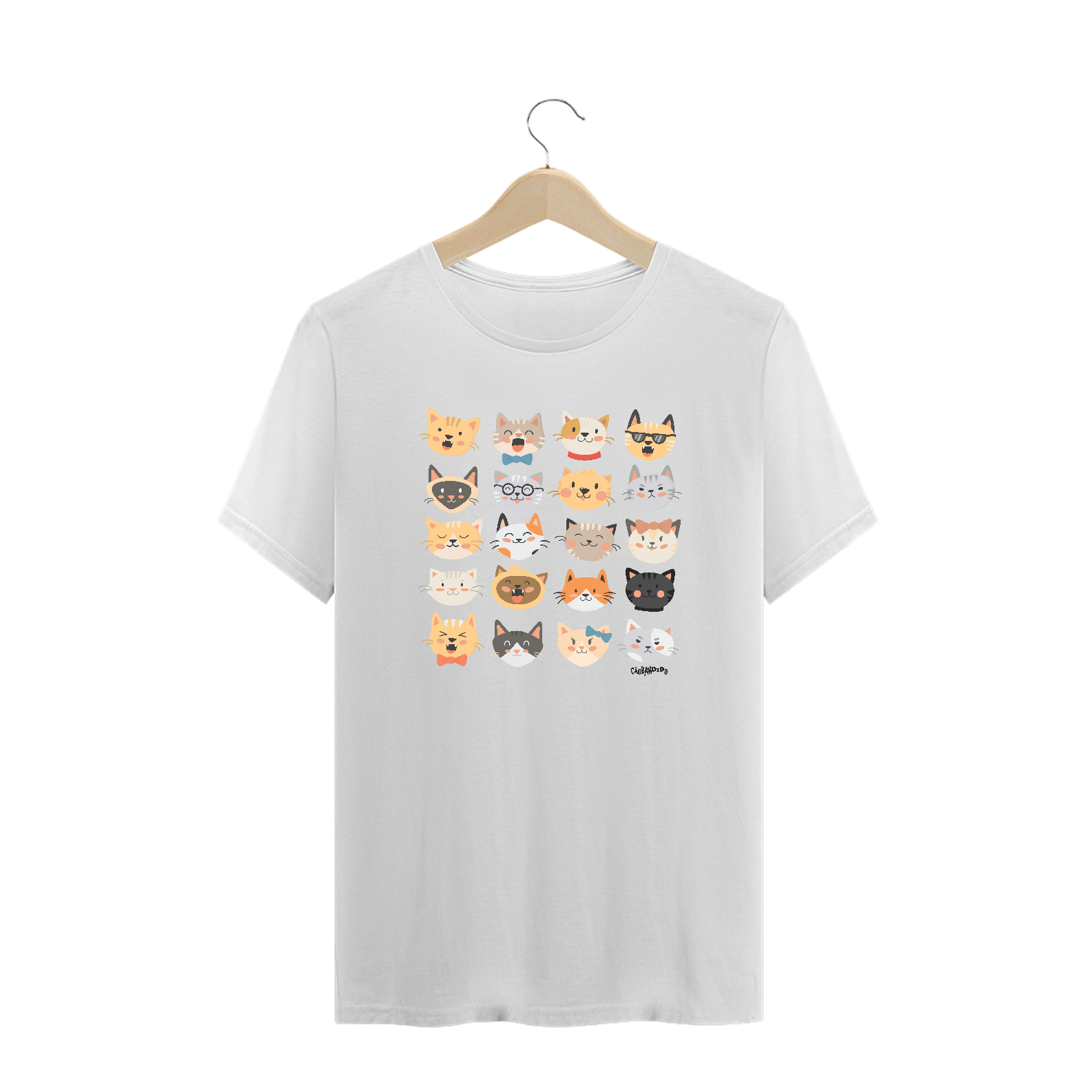 Camiseta Plus Size Cats Emoticons