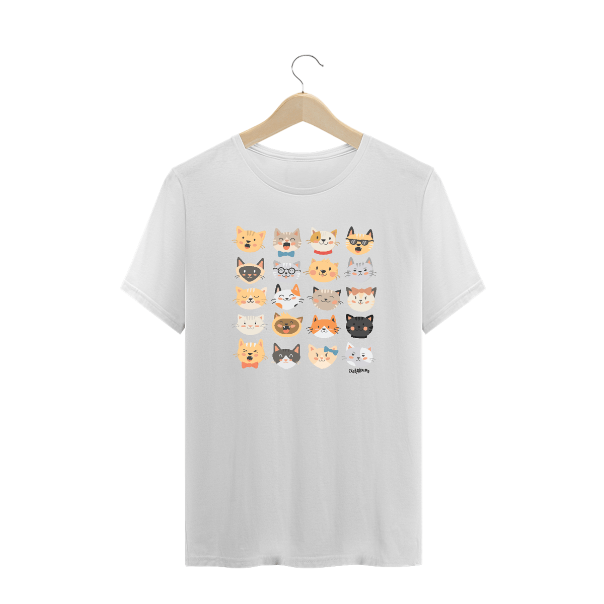 Nome do produto: Camiseta Plus Size Cats Emoticons