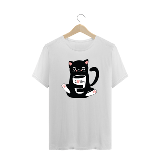 Nome do produto Camiseta Plus Size Gato Preto Café