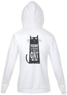 Nome do produto Moletom com Zíper e Capuz - Home Is Where The Cat Is