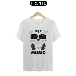 Nome do produto Camiseta Gato Love Music