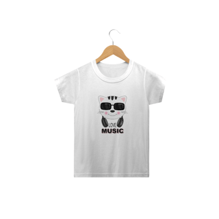 Nome do produto Camiseta Infantil Gato Love Music