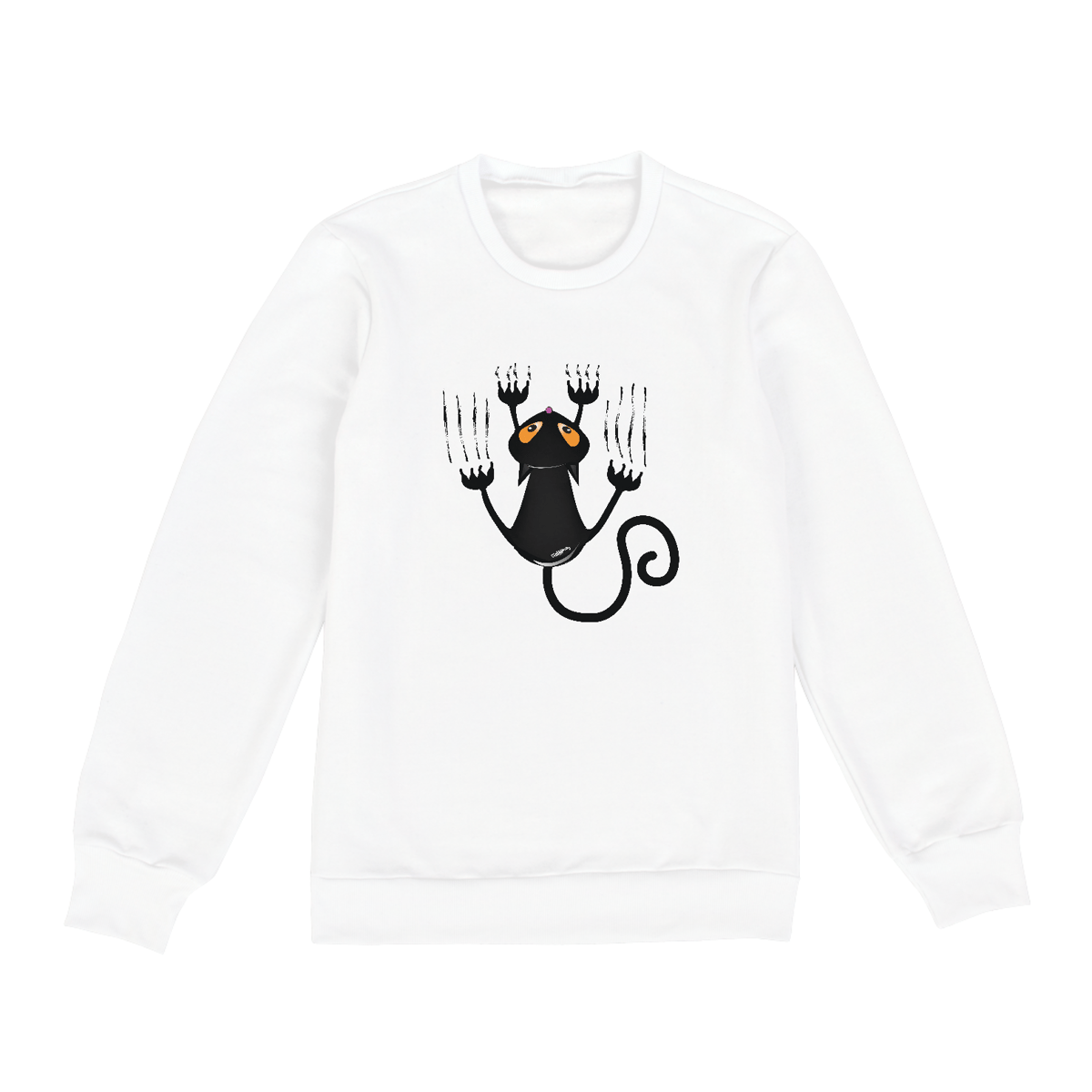 Nome do produto: Moletom Blusão Gato Preto Arranhando
