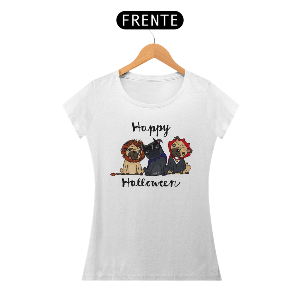 Nome do produto: Baby Look Cachorro Happy Halloween