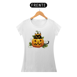 Nome do produto Baby Look Gato Preto Halloween