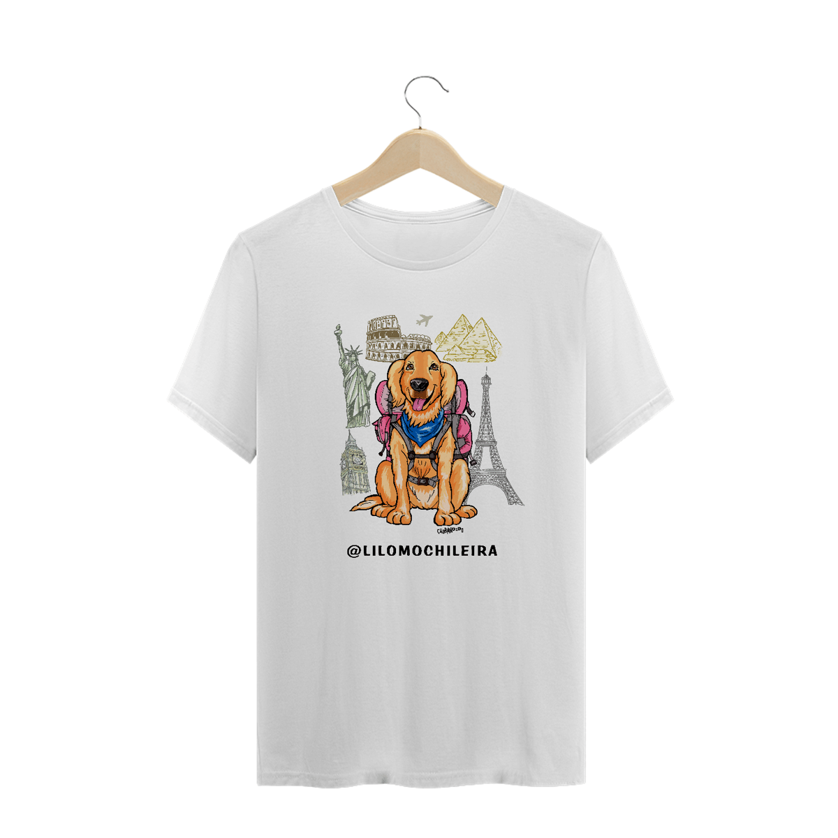 Nome do produto: Camiseta Plus Size Lilo Mochileira