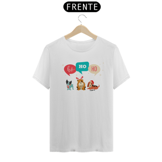 Nome do produto Camiseta Cachorro Natal Ho Ho Ho