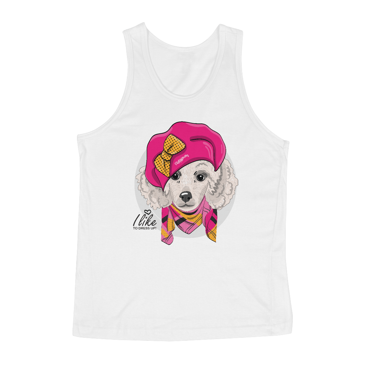 Nome do produto: Regata Poodle Fêmea I Like To Dress Up