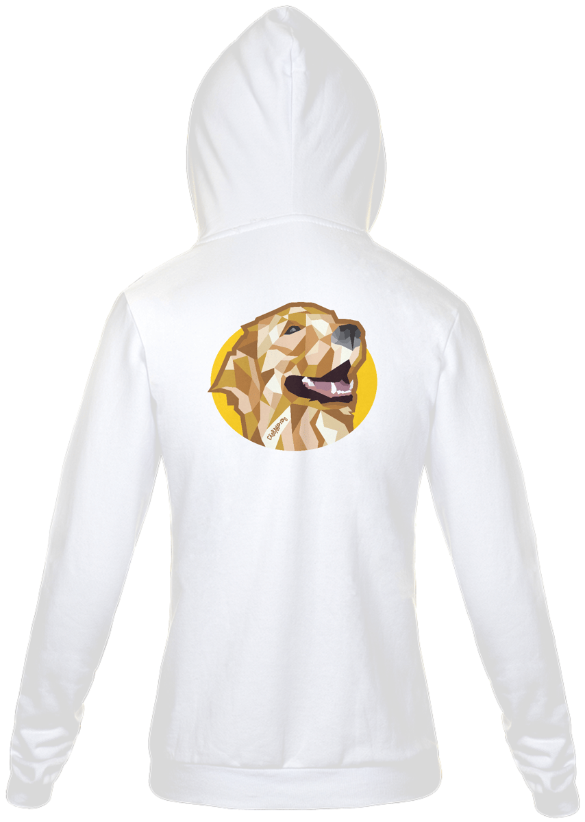 Nome do produto: Moletom com Zíper e Capuz - Golden Retriever Mosaico Guth Dog