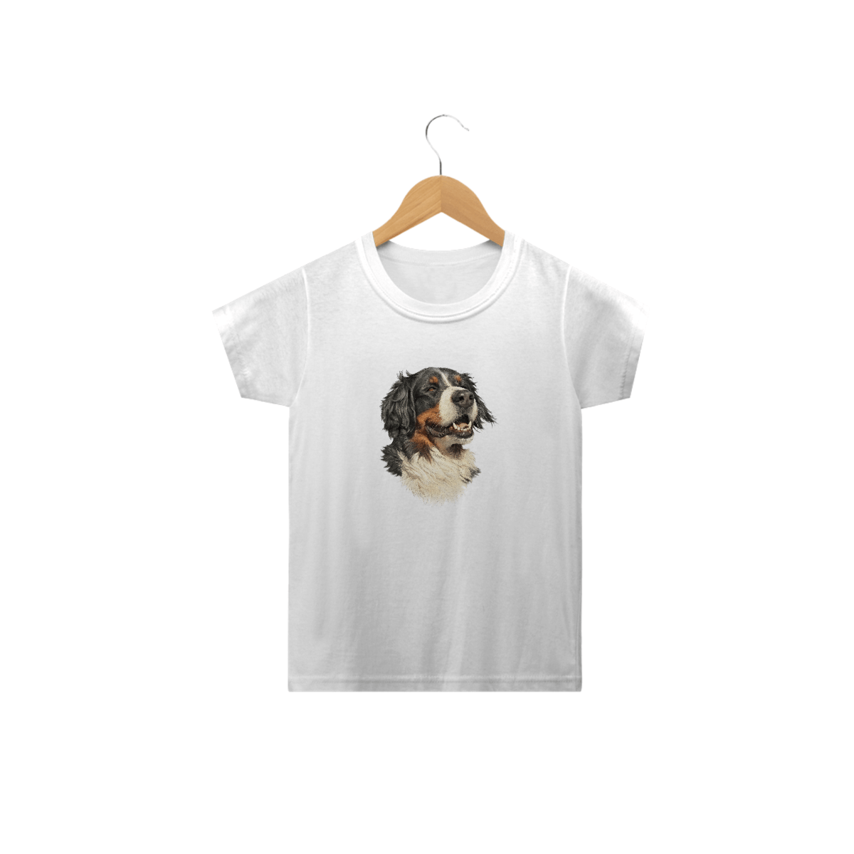 Nome do produto: Camiseta Infantil Bernese Ilustração Realista