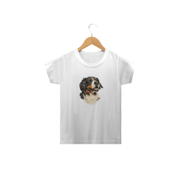 Camiseta Infantil Bernese Ilustração Realista