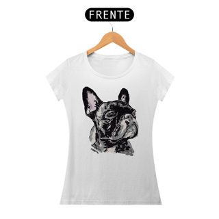 Nome do produto Baby Look Bulldog Francês Pintura Digital
