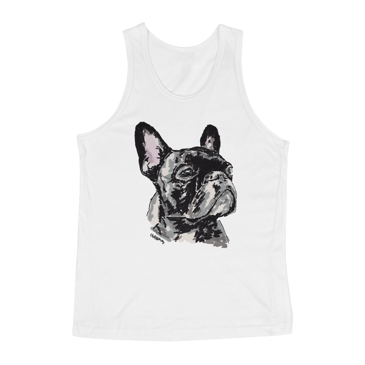 Nome do produto: Regata Bulldog Francês Pintura Digital