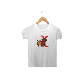 Nome do produto Camiseta Infantil Dachshund Natal