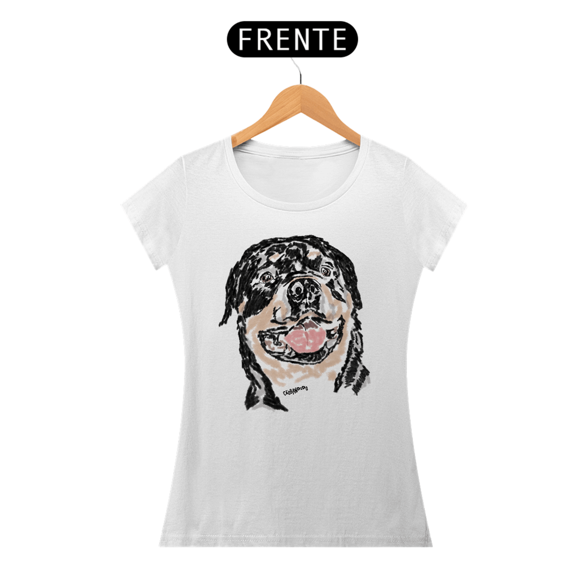 Nome do produto: Baby Look Rottweiler Pintura Digital