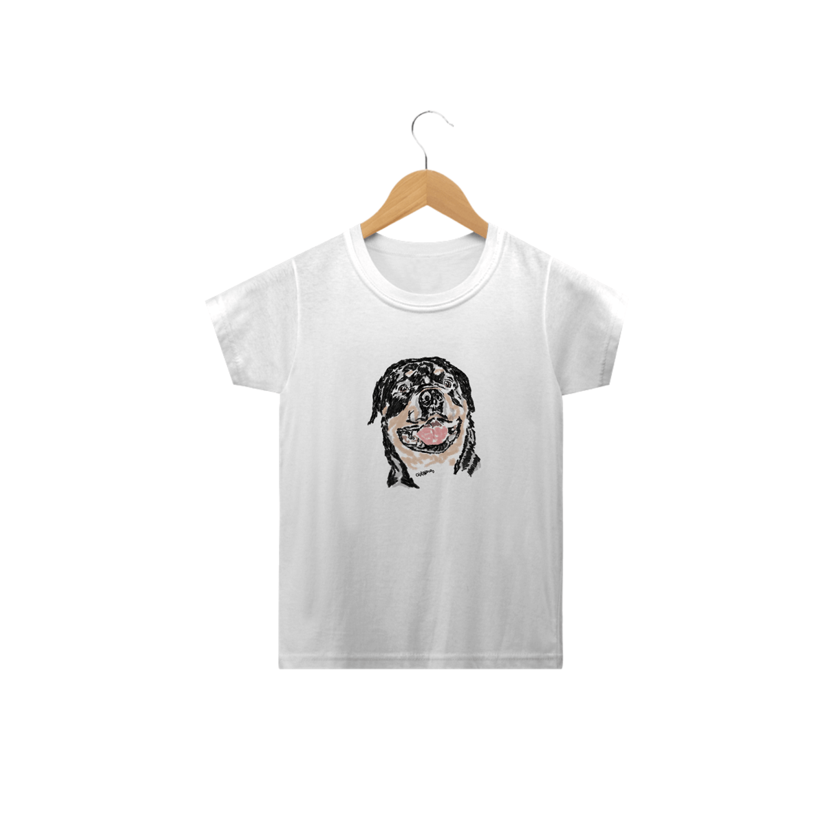 Nome do produto: Camiseta Infantil Rottweiler Pintura Digital