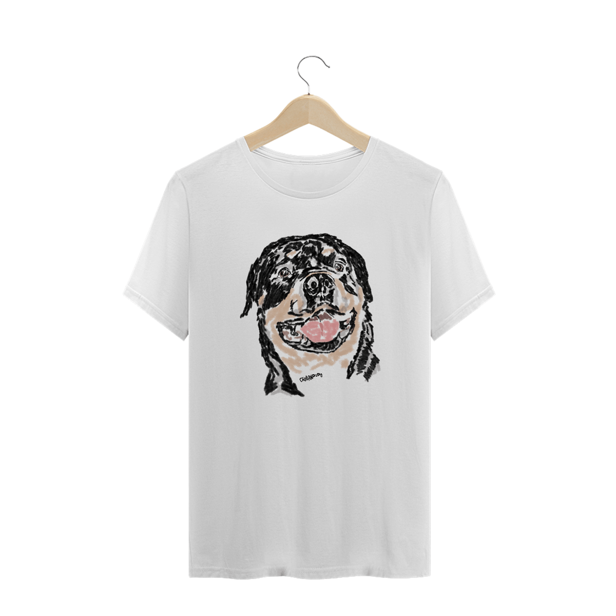 Nome do produto: Camiseta Plus Size Rottweiler Pintura Digital