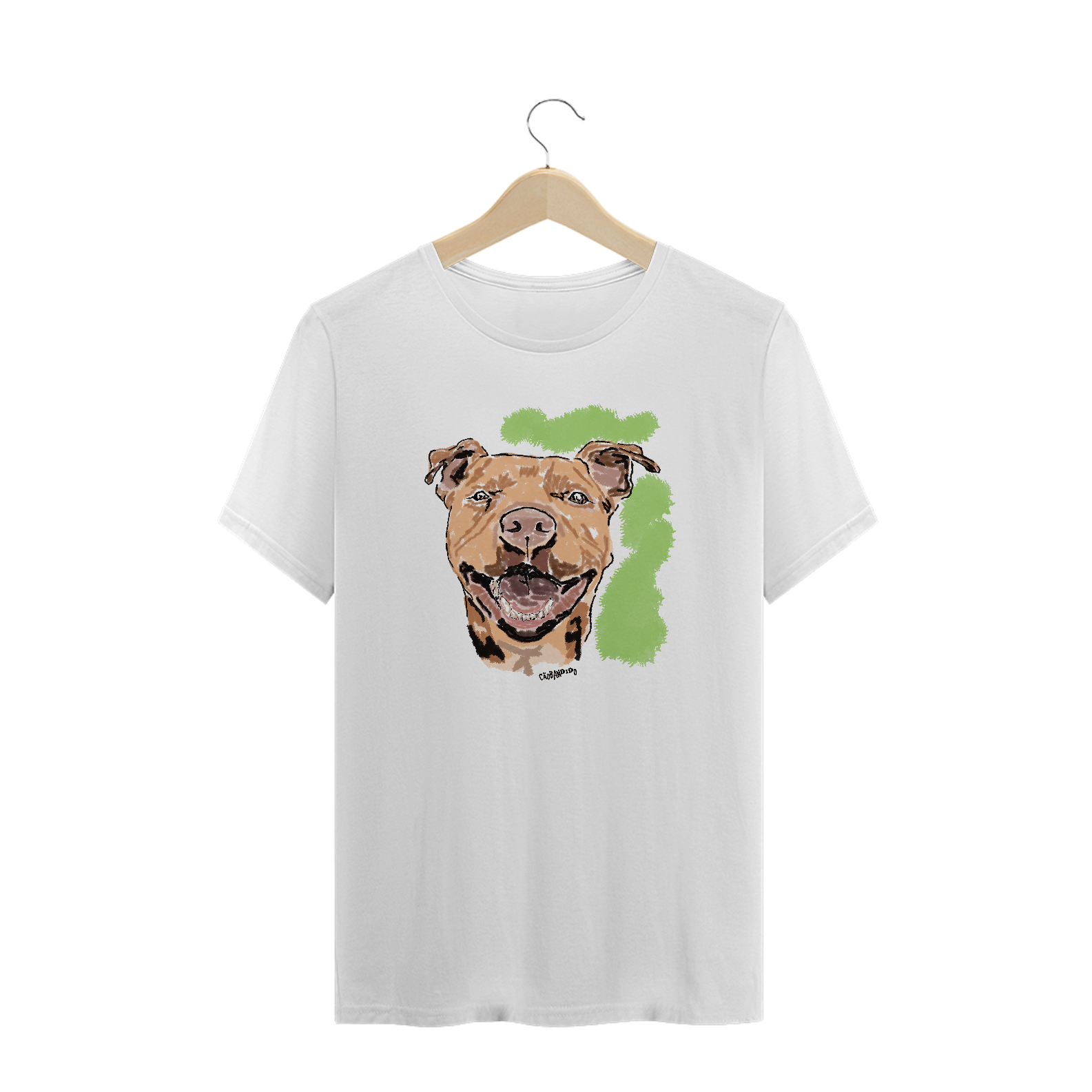 Camiseta Plus Size Pitbull Pintura Digital