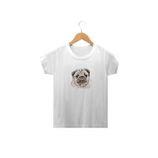 Camiseta Infantil Pug Pintura Digital