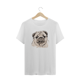 Camiseta Plus Size Pug Pintura Digital