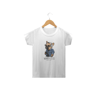Nome do produto Camiseta Infantil Cachorro Worry Less - Music More