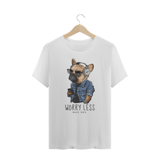 Nome do produto Camiseta Plus Size Cachorro Worry Less - Music More