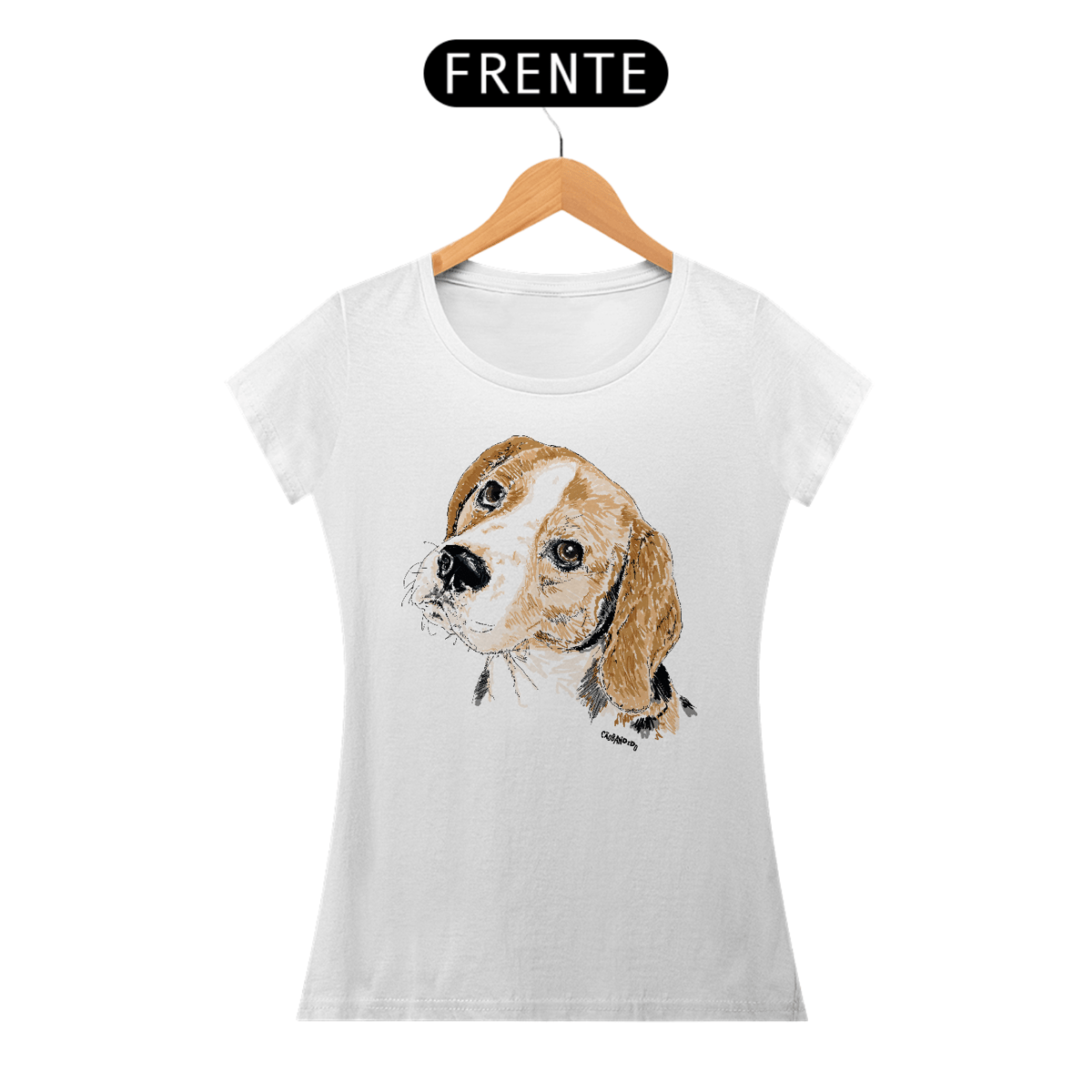 Nome do produto: Baby Look Beagle Pintura Digital