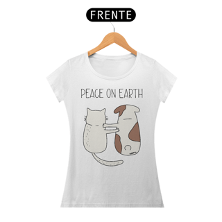 Nome do produto Baby Look Cachorro e Gato - Peace on Earth