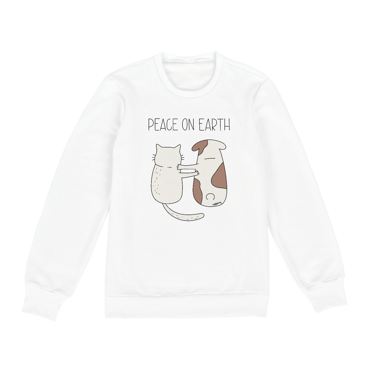 Nome do produto: Moletom Blusão Cachorro e Gato - Peace on Earth